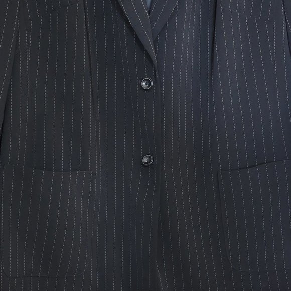 Black Pin Striped 18W Units Woman Blazer Plus Size - Picture 3 of 4